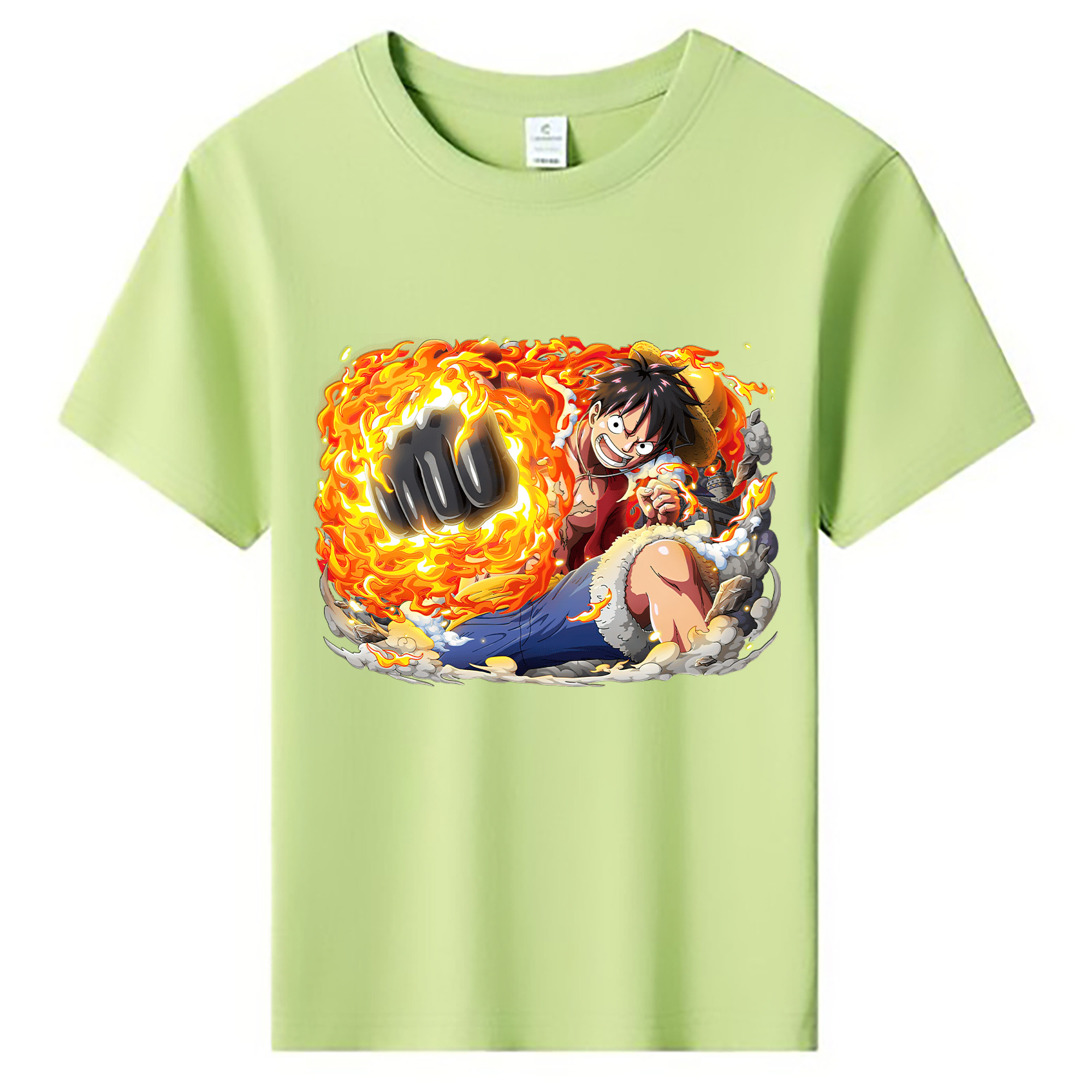 ワンピース モンキー・D・ルフィ ONE PIECE Monkey D. Luffy 綿100％キッズTシャツ（フロントプリント）